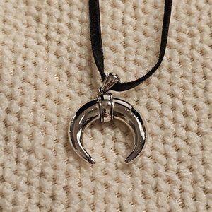 Fertility necklace - sterling silver and leather
